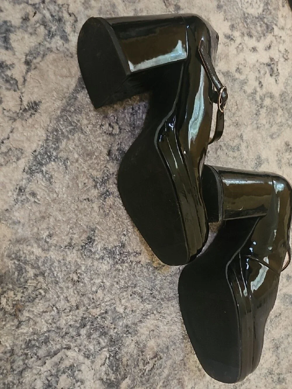 Torrid Black Patent Mary Jane Block Heel Shoes